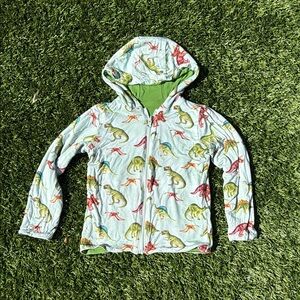 Posh Peanut “Buddy” Dinosaur Print Reversible Zip Hoodie 3T-4T